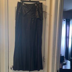 AKIRA Black Satin Wide Leg Pants